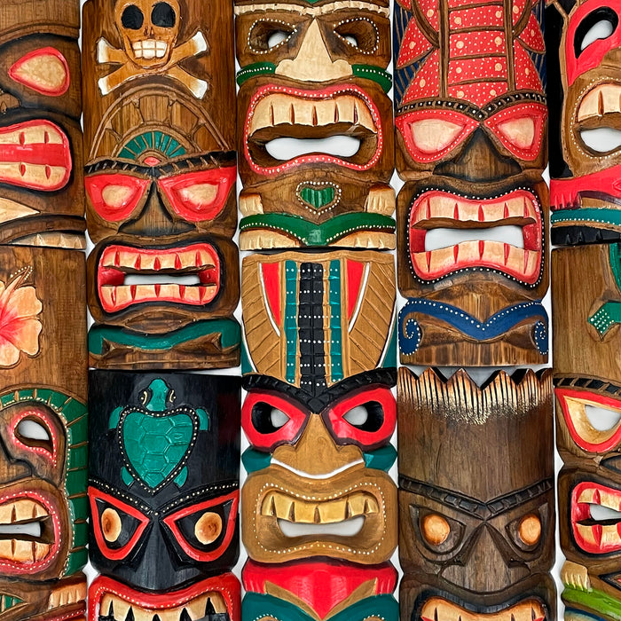 Interlifestyle 2 Tiki maskers 30 cm in Hawaïstijl set van 2 houten Interlifestyle 2 Tiki maskers 30 cm in Hawaïstijl set van 2 houten