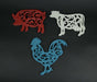 Multicolored - Image 6 - Set of 3 Red, White, and Blue Cast Iron Cow, Pig, and Rooster Kitchen Trivets Decorative Wall Art
