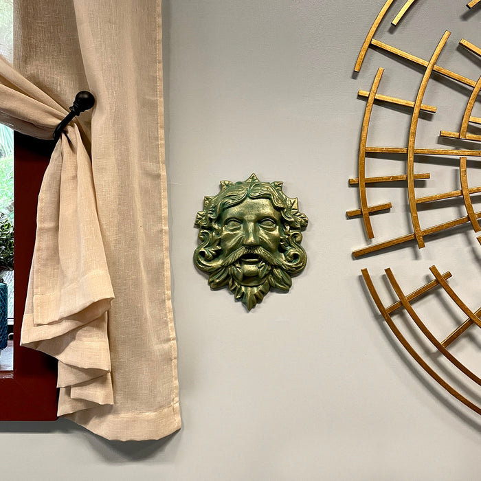 Green - Image 8 - Cast Iron Celtic Green Man Wall Décor Art Hanging | Antiqued Verdigris Green Finish | Symbol of Rebirth and