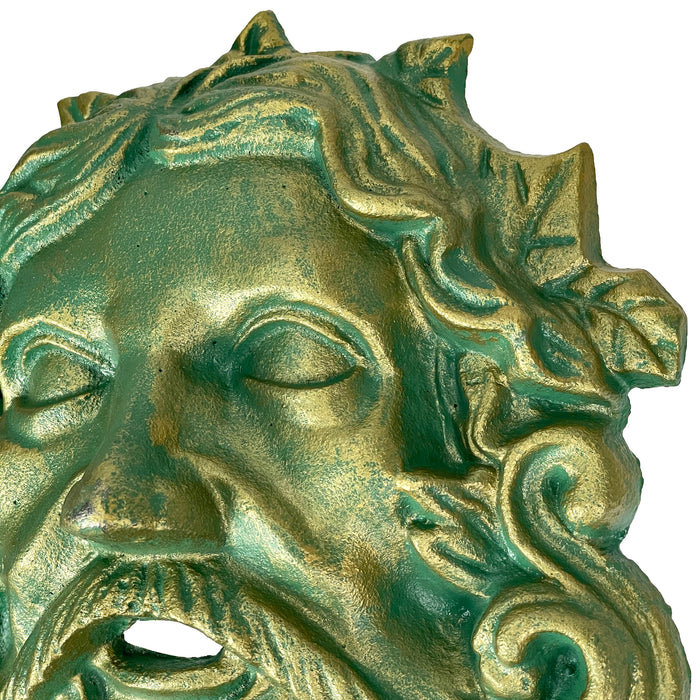 Green - Image 3 - Cast Iron Celtic Green Man Wall Décor Art Hanging | Antiqued Verdigris Green Finish | Symbol of Rebirth and
