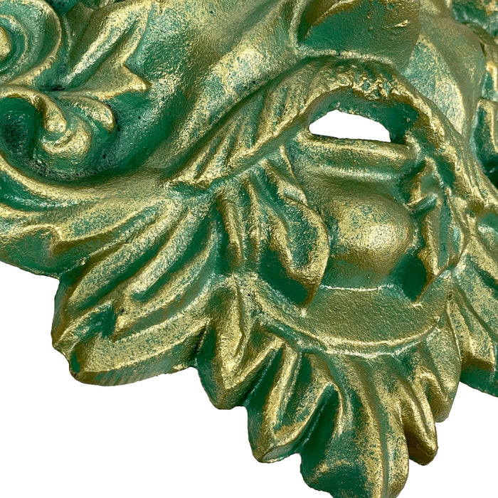 Green - Image 9 - Cast Iron Celtic Green Man Wall Décor Art Hanging | Antiqued Verdigris Green Finish | Symbol of Rebirth and
