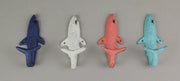 Coastal Coral - Image 7 - Set of 4 Cast Iron Coastal Color Shark Tail Wall Hooks - Decorative Nautical Accents for