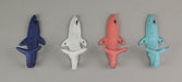 Coastal Coral - Image 7 - Set of 4 Cast Iron Coastal Color Shark Tail Wall Hooks - Decorative Nautical Accents for