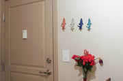 Coastal Coral - Image 6 - Set of 4 Cast Iron Coastal Color Shark Tail Wall Hooks - Decorative Nautical Accents for