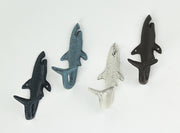 Nautical - Image 2 - Set of 4 Cast Iron Shark Tail Wall Hooks - Nautical Beach-Themed Bathroom Towel and Coat Hanging Decor -