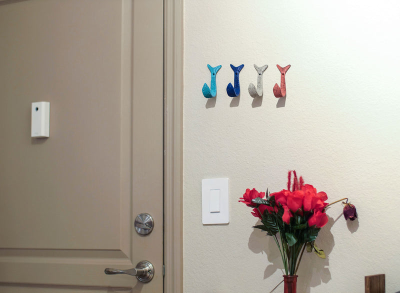 Coastal Coral - Image 4 - Set of 4 Cast Iron Flipping Fish Wall Hooks 4 Inches Long– Easy to Hang - Coastal Decor Perfection