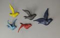 Multicolored - Image 5 - 5-Piece Multicolor Cast Iron Flying Bird Wall Sculptures - Distressed Finish - 5.75 Inches Long -
