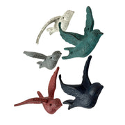 Coral - Image 8 - Set of 5 Flying Bird Wall Sculptures, Coastal Coral Cast Iron, 5.25 Inch