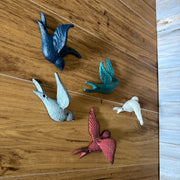 Coral - Image 7 - Set of 5 Flying Bird Wall Sculptures, Coastal Coral Cast Iron, 5.25 Inch