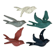 Coral - Image 1 - Set of 5 Flying Bird Wall Sculptures, Coastal Coral Cast Iron, 5.25 Inch