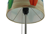 Set of 2 Stainless Steel Table Lamps with Vibrant Surfboard Shades for Beachy Coastal Bedroom Decor - 18.5 Inches High -