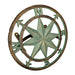 Cast Iron Nautical Compass Rose Wall Mounted Decorative Hanging Garden Hose Hanger - Verdigris Green Finish Hose Holder