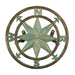 Cast Iron Nautical Compass Rose Wall Mounted Decorative Hanging Garden Hose Hanger - Verdigris Green Finish Hose Holder