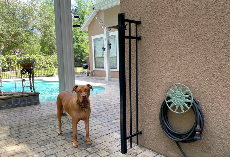 Green - Image 2 - Verdigris Green Finish Cast Iron Sun Face Decorative Wall Mounted Garden Hose Hanger - 12 Inches in