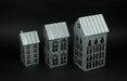 Silver - Image 3 - Set of 3 Country Farmhouse Christmas Village Galvanized Grey Metal House Shaped Oversized Votive Candle