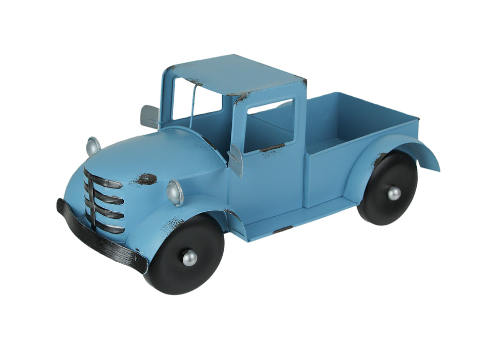 Light Blue - Image 1 - Rustic Light Blue Metal Antique Pickup Truck Planter - Charming Indoor/Outdoor Decor for Garden