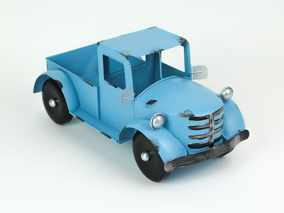 Light Blue - Image 2 - Rustic Light Blue Metal Antique Pickup Truck Planter - Charming Indoor/Outdoor Decor for Garden