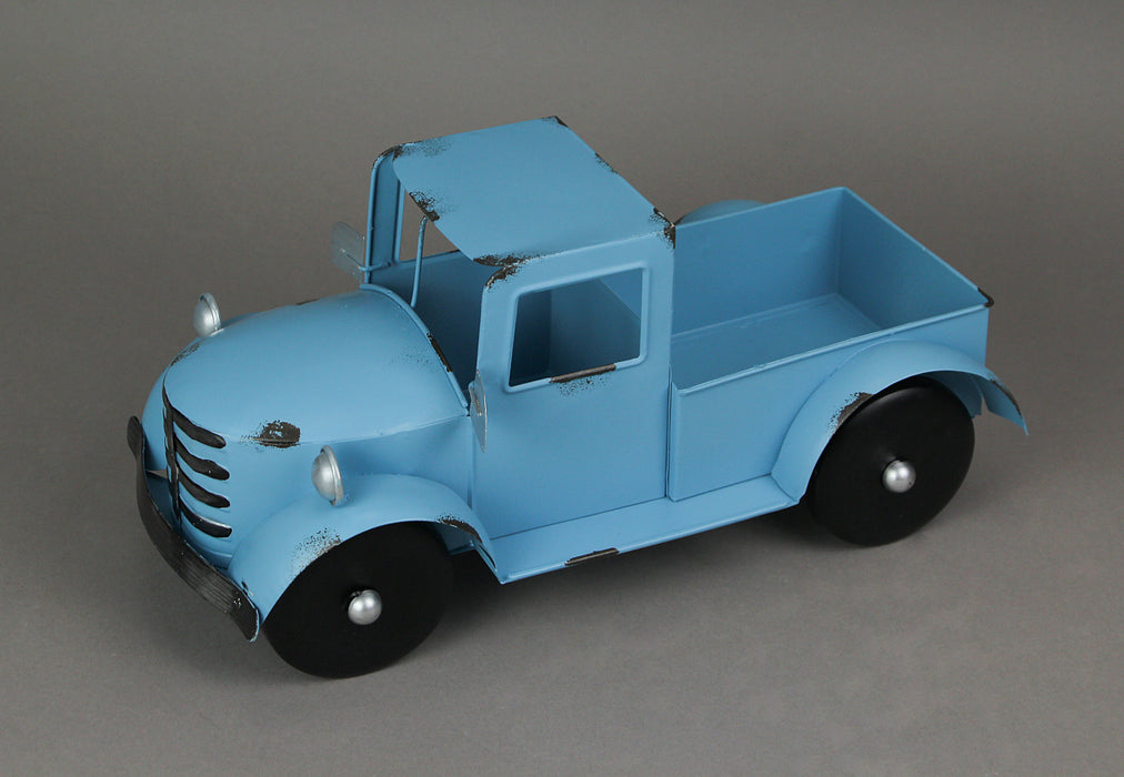 Light Blue - Image 3 - Rustic Light Blue Metal Antique Pickup Truck Planter - Charming Indoor/Outdoor Decor for Garden