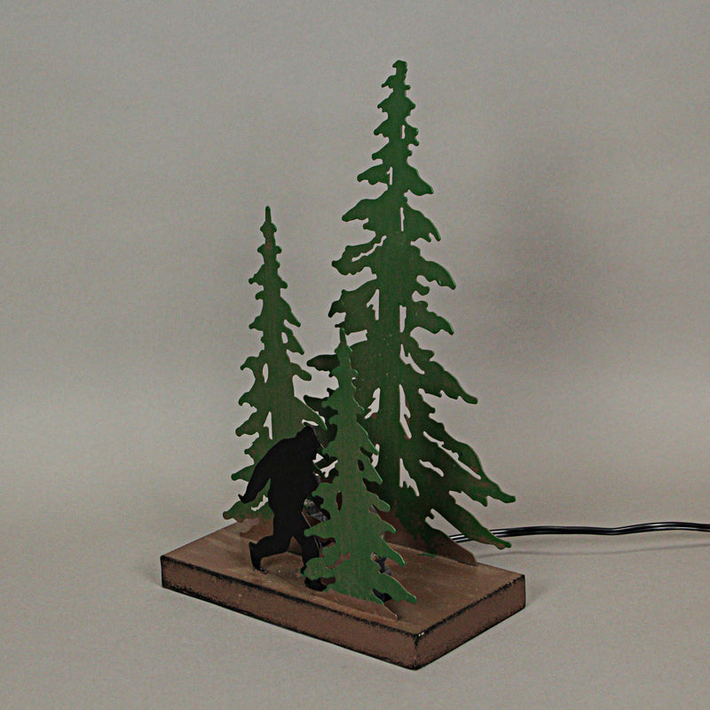 Forest Stroll - Image 8 - 12.25-Inch High Rustic Metal Bigfoot Forest Stroll Accent Lamp: Whimsical Sasquatch Home Decor