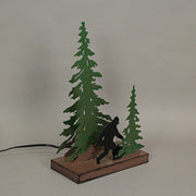 Forest Stroll - Image 9 - 12.25-Inch High Rustic Metal Bigfoot Forest Stroll Accent Lamp: Whimsical Sasquatch Home Decor