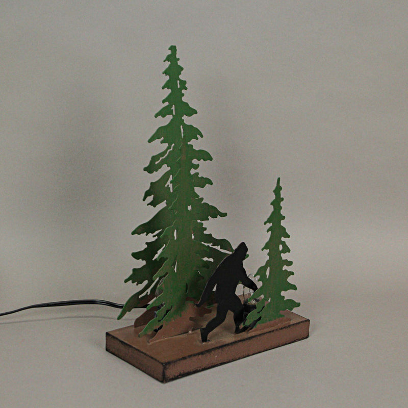 Forest Stroll - Image 9 - 12.25-Inch High Rustic Metal Bigfoot Forest Stroll Accent Lamp: Whimsical Sasquatch Home Decor