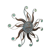 Antique Copper Finish Metal Sun Face Wall Decor Hanging: A Stunning 22-Inch Diameter Indoor/Outdoor Artwork Adorned with