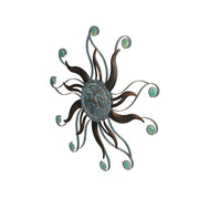 Antique Copper Finish Metal Sun Face Wall Decor Hanging: A Stunning 22-Inch Diameter Indoor/Outdoor Artwork Adorned with