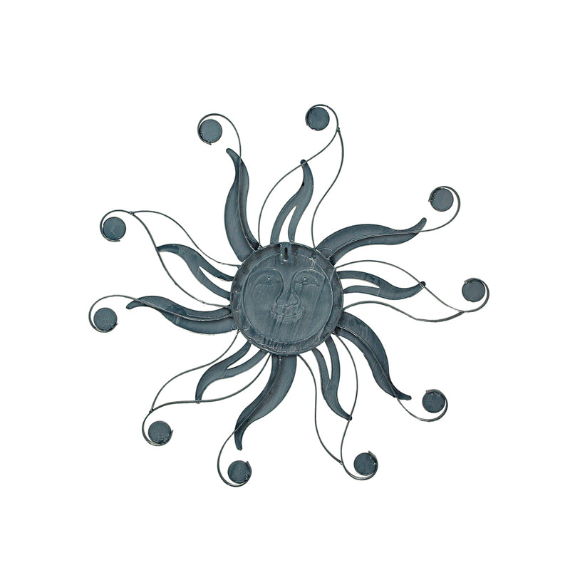 Antique Copper Finish Metal Sun Face Wall Decor Hanging: A Stunning 22-Inch Diameter Indoor/Outdoor Artwork Adorned with