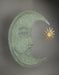 SUN - Image 3 - Verdigris Green Crescent Moon Wall Décor with Bronze Sun Dangler Accent - 25 Inches High - Enchanting