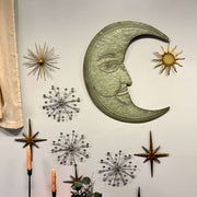 SUN - Image 4 - Verdigris Green Crescent Moon Wall Décor with Bronze Sun Dangler Accent - 25 Inches High - Enchanting