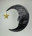 STAR - Image 4 - Enchanting Weathered Verdigris Green Crescent Moon Wall Decor with Golden Star Dangler - Celestial Charm for