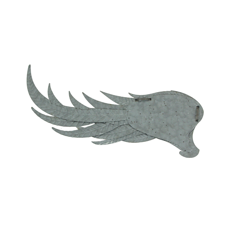 Pair of Large Galvanized Grey Metal Angel Wings Wall Art - Farmhouse Indoor Outdoor Decorative Accents for Homes, Kitchens,