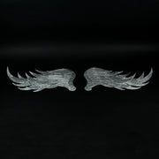 Pair of Large Galvanized Grey Metal Angel Wings Wall Art - Farmhouse Indoor Outdoor Decorative Accents for Homes, Kitchens,