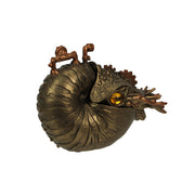 Bronze/Copper Finish Steampunk Nautilus Shell Sea Monster Fantasy Décor Tabletop Statue: Captivating 9-Inch Long Maritime