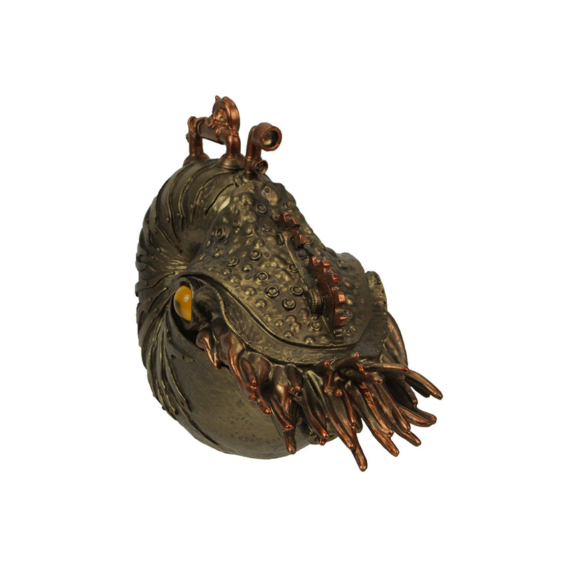 Bronze/Copper Finish Steampunk Nautilus Shell Sea Monster Fantasy Décor Tabletop Statue: Captivating 9-Inch Long Maritime