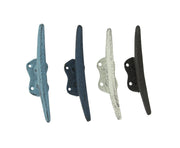 Multicolored - Image 1 - Vibrant Set of 4 Colorful Cast Iron Nautical Boat Cleat Wall Hooks and Drawer Pulls for Coastal Home