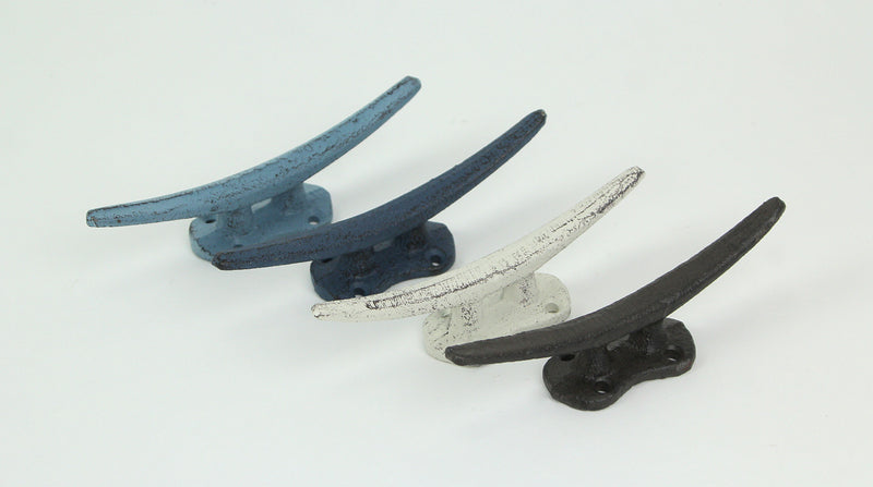 Set of 4 Boat Cleat Wall Hooks, Weathered Coastal Colors, 5.75 Inch Image 5
