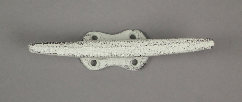 White - Image 5 - Set of 4 Weathered White Cast Iron Boat Cleat Wall Hooks/Drawer Pulls - Easy Installation - Nautical Charm