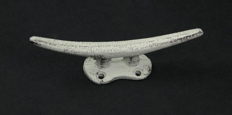 White - Image 3 - Set of 4 Weathered White Cast Iron Boat Cleat Wall Hooks/Drawer Pulls - Easy Installation - Nautical Charm
