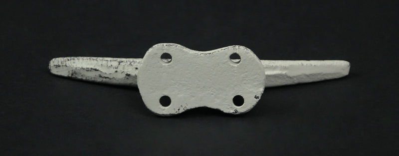 White - Image 4 - Set of 4 Weathered White Cast Iron Boat Cleat Wall Hooks/Drawer Pulls - Easy Installation - Nautical Charm