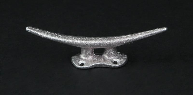 Silver - Image 3 - Set of 4 Metallic Silver Finish Cast Iron Boat Cleat Wall Hooks / Drawer Pulls Cabinet Handles - Nautical