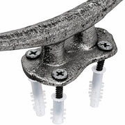 Silver - Image 3 - Set of 4 Boat Cleat Wall Hooks, 5.75 Inch Tall Metallic Silver