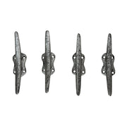Silver - Image 2 - Set of 4 Boat Cleat Wall Hooks, 5.75 Inch Tall Metallic Silver