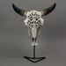 Southwestern Style Steer Skull Resin Decorative Wall Sconce Or Table Accent Lamp with Removable Metal Stand & LED Bulb