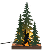 Flippin Bird - Image 1 - 12.25-Inch Rustic Metal Naughty Bigfoot in Forest Accent Lamp: Whimsical Sasquatch Home Decor Adding