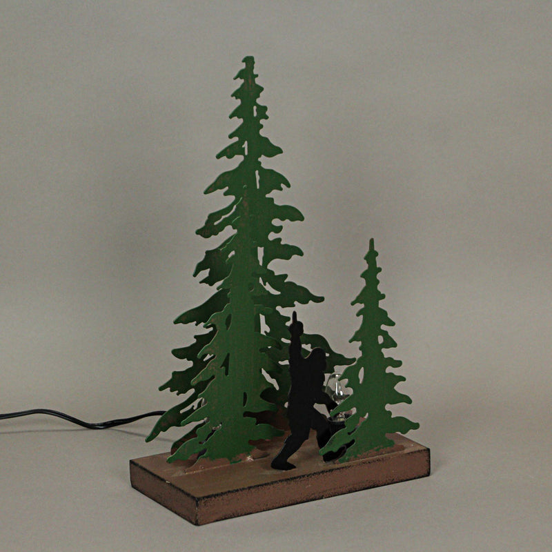 Flippin Bird - Image 8 - 12.25-Inch Rustic Metal Naughty Bigfoot in Forest Accent Lamp: Whimsical Sasquatch Home Decor Adding