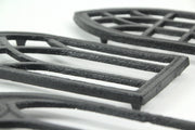 Set of 3 Black Cast Iron Gothic Cathedral Window Frame Design Hot Plate Trivets - Versatile 8-Inch Kitchen Table Accessories