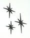 Black - Image 3 - Set of Three Black Cast Iron 8 Pointed Wall Hangings Mid Century Modern Stars MCM Decor Accents - Easy