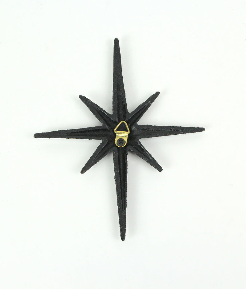 Black - Image 4 - Set of Three Black Cast Iron 8 Pointed Wall Hangings Mid Century Modern Stars MCM Decor Accents - Easy