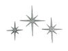 Silver - Image 1 - Set of Three Metallic Silver Cast Iron 8 Pointed Atomic Starburst Wall Hangings Mid Century Modern Décor
